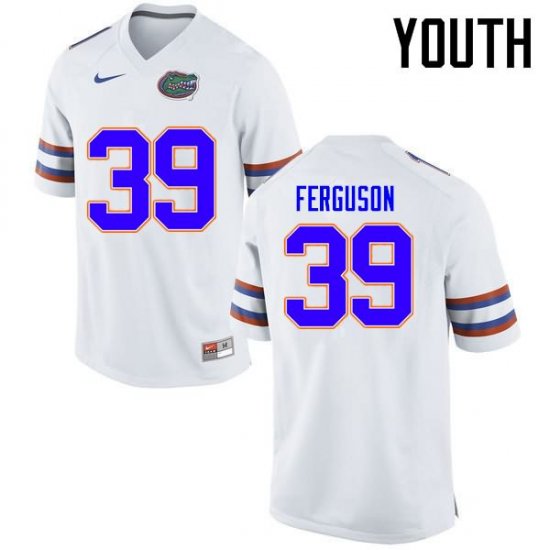 Youth Florida Gators #39 Ryan Ferguson NCAA Nike White Authentic Stitched College Football Jersey KXR0262YO